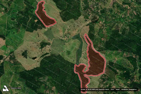 Imagem de satélite — Embargo IBAMA — Infração da Flora — Pilõezinhos/PB