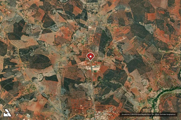 Imagem de satélite de Infração da Fauna em Caculé - BA (marcador da localização)