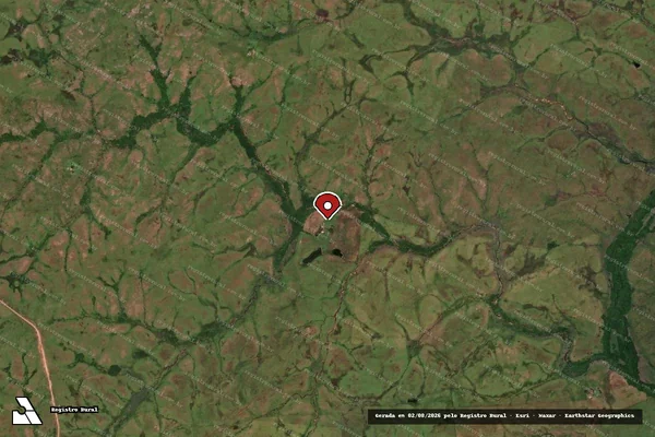 Imagem de satélite de Infração da Flora em Jaguarão - RS (marcador da localização)
