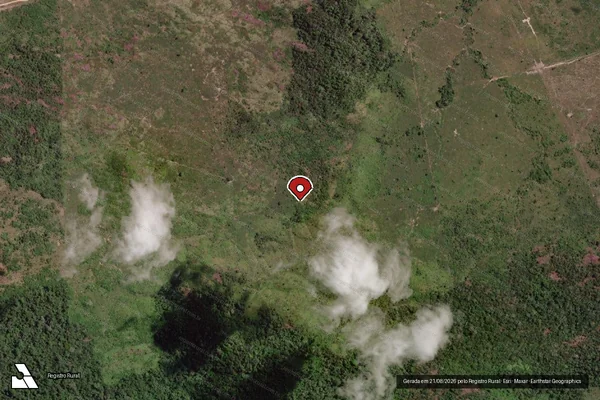 Imagem de satélite de Infração Ambiental em São Félix do Xingu - PA (marcador da localização)