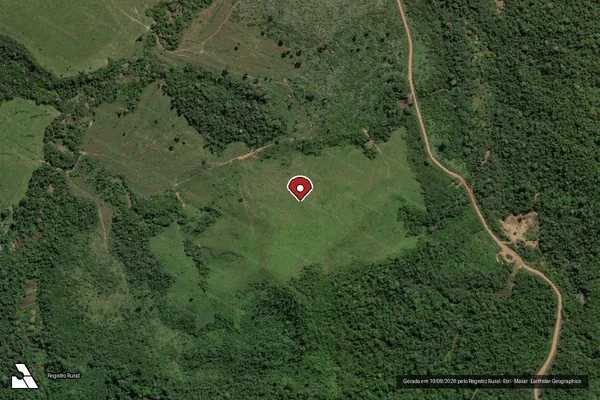 Imagem de satélite de Infração Ambiental em Itaituba - PA (marcador da localização)