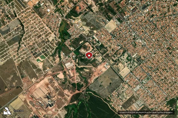 Imagem de satélite de Infração Ambiental em Belém - PA (marcador da localização)