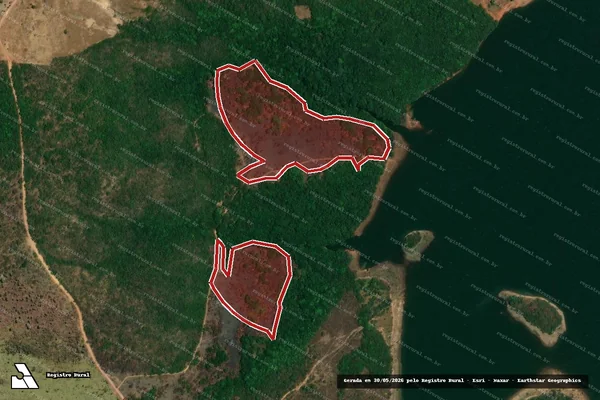 Imagem de satélite — Embargo IBAMA — Infração da Flora — Paracatu/MG