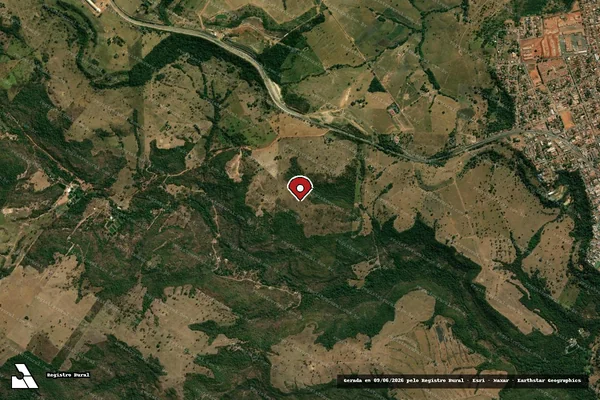 Imagem de satélite de Infração Ambiental em Jaciara - MT (marcador da localização)