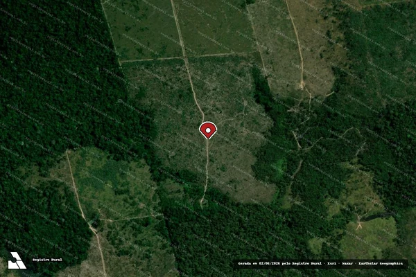Imagem de satélite de Infração da Flora em Portel - PA (marcador da localização)