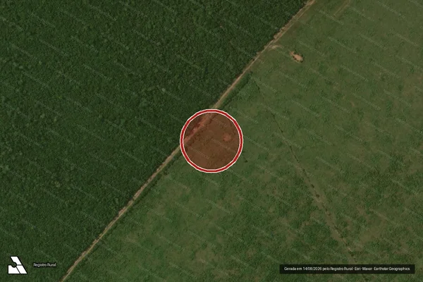 Imagem de satélite de Infração Ambiental em Marcelândia - MT