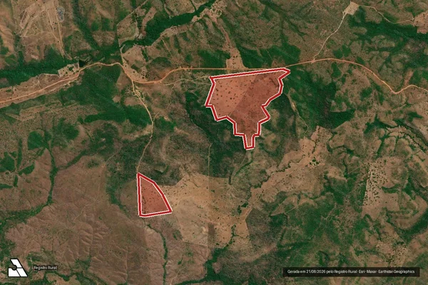 Imagem de satélite — Embargo IBAMA — Infração da Flora - Rio Sono/TO