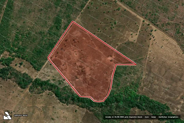 Imagem de satélite — Embargo IBAMA — Infração da Flora — Jaú do Tocantins/TO