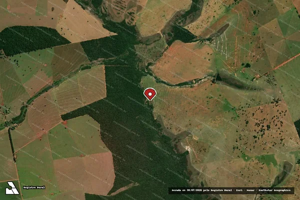 Imagem de satélite de Infração Ambiental em Naviraí - MS (marcador da localização)