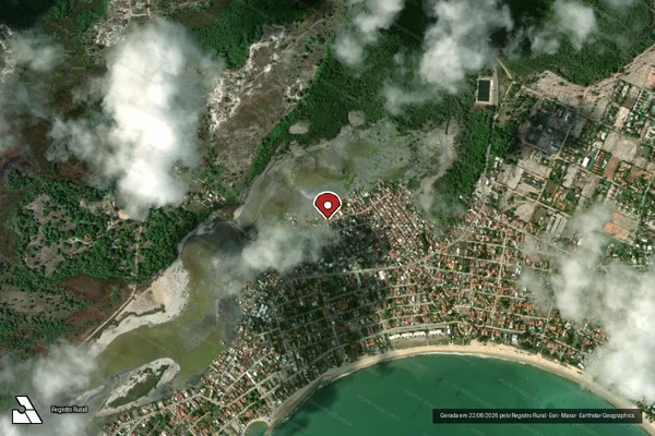 Imagem de satélite de Infração Ambiental em Ipojuca - PE (marcador da localização)