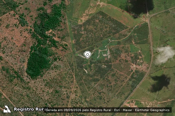 Imagem de satélite — Embargo IBAMA — Infração Ambiental - Araguatins/TO