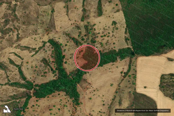 Imagem de satélite — Embargo IBAMA — Infração Ambiental - Itapuranga/GO