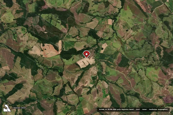 Imagem de satélite — Embargo IBAMA — Infração da Fauna - Carangola/MG