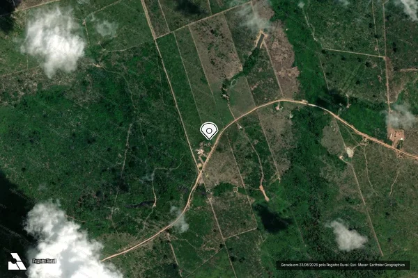 Imagem de satélite de Infração da Flora em Novo Progresso - PA (marcador da localização)