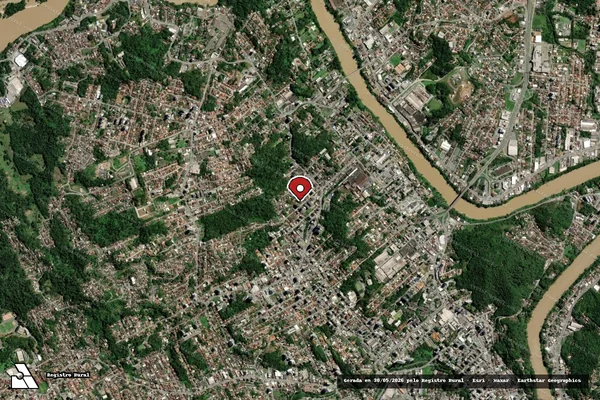 Imagem de satélite de Infração da Fauna em Itajaí - SC (marcador da localização)