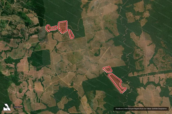 Imagem de satélite de Infração da Flora em Nova Bandeirantes - MT
