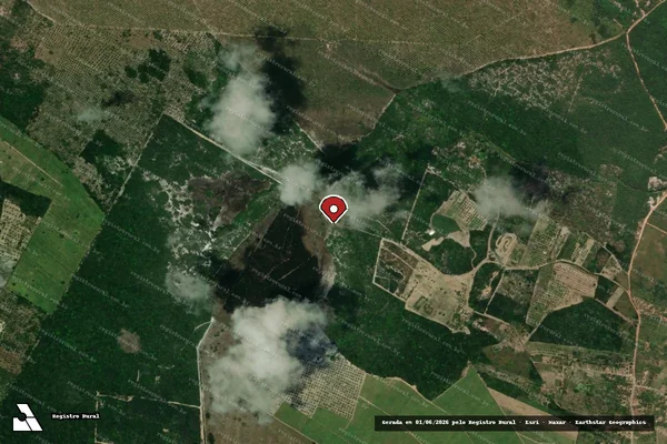 Imagem de satélite de Infração em Ecossistema não classificada. em Nísia Floresta - RN (marcador da localização)