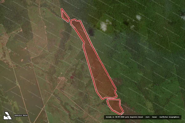 Imagem de satélite de Infração da Flora em Vila Rica - MT