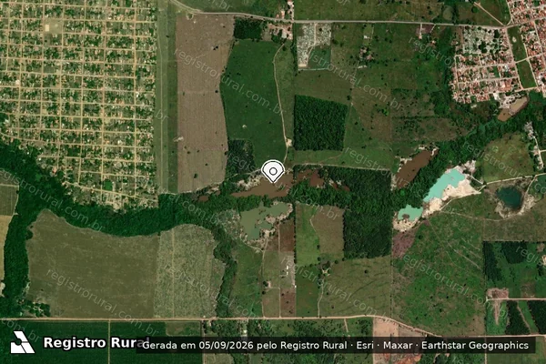 Imagem de satélite de Infração Ambiental em Tailândia - PA (marcador da localização)