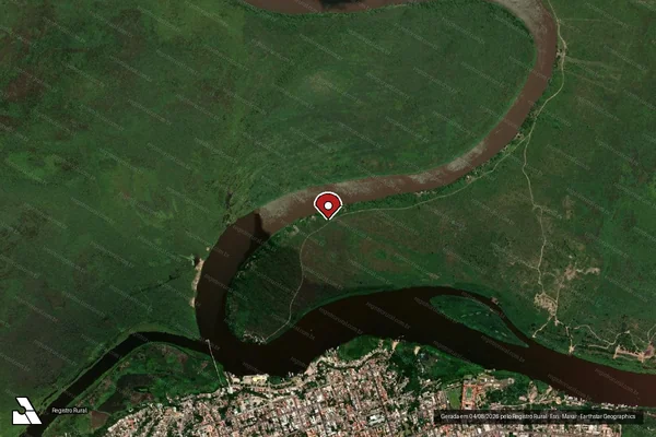 Imagem de satélite de Infração Ambiental em Corumbá - MS (marcador da localização)