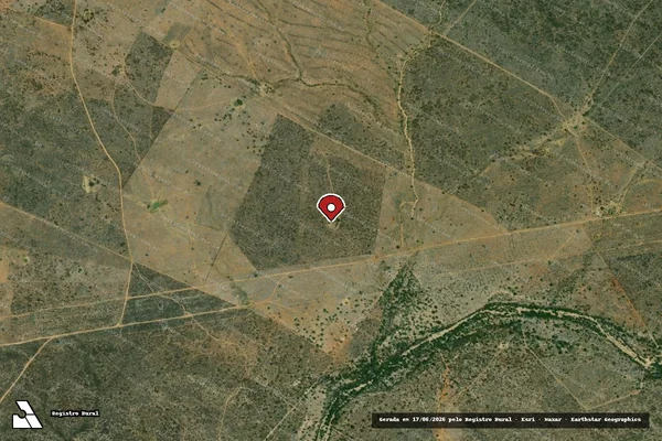 Imagem de satélite de Infração da Flora em Canapi - AL (marcador da localização)