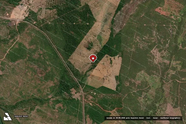 Imagem de satélite de Infração Ambiental em Natividade - TO (marcador da localização)