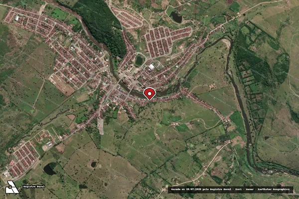 Imagem de satélite de Infração Ambiental em Quebrangulo - AL (marcador da localização)