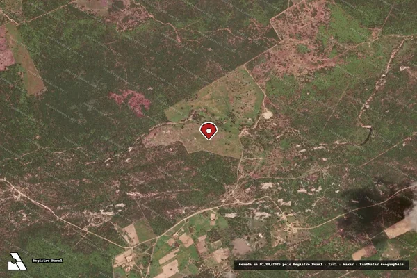 Imagem de satélite de Infração da Flora em Ouricuri - PE (marcador da localização)