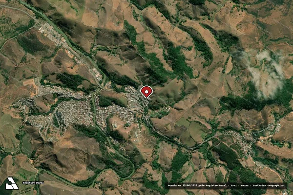 Imagem de satélite de Infração da Fauna em Rio Casca - MG (marcador da localização)