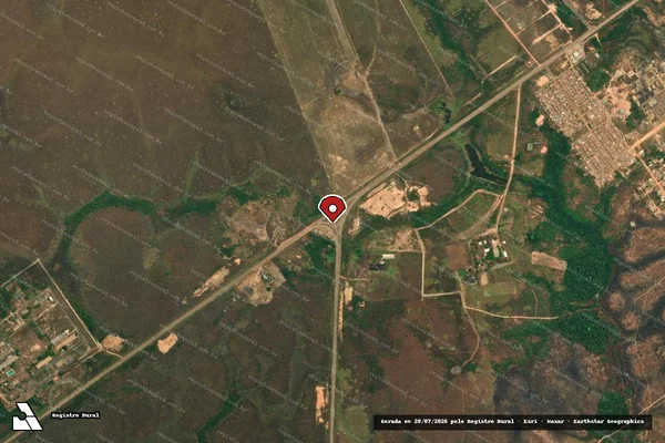 Imagem de satélite de Infração da Flora em Humaitá - AM (marcador da localização)