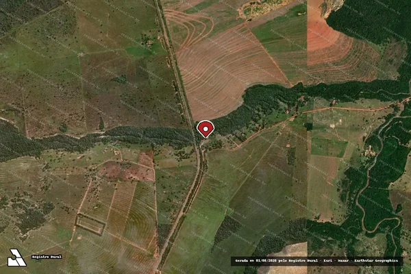 Imagem de satélite de Infração Ambiental em Rio Verde de Mato Grosso - MS (marcador da localização)