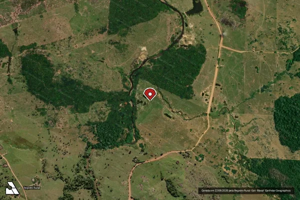 Imagem de satélite de Infração Ambiental em Campo Novo de Rondônia - RO (marcador da localização)