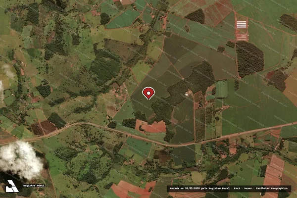 Imagem de satélite de Desmatamento em Campo Limpo de Goiás - GO (marcador da localização)