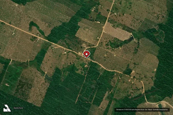 Imagem de satélite de Infração da Flora em Machadinho D'Oeste - RO (marcador da localização)