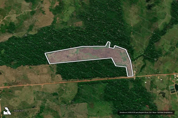Imagem de satélite — Embargo IBAMA — Infração da Flora - Cruzeiro do Sul/AC