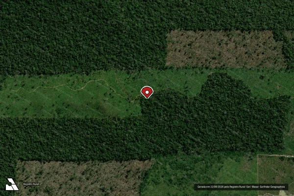 Imagem de satélite de Infração da Flora em Candeias do Jamari - RO (marcador da localização)