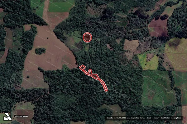 Imagem de satélite — Embargo IBAMA — Infração da Flora - Cruz Machado/PR
