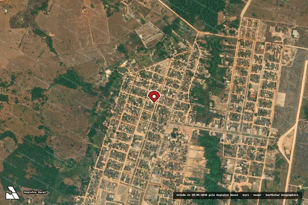 Imagem de satélite de Infração Ambiental em Apiacás - MT (marcador da localização)