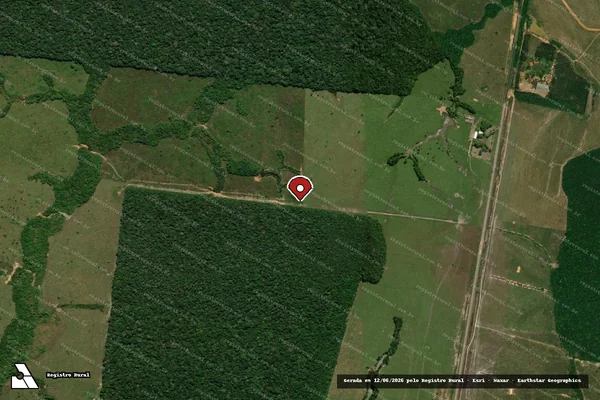 Imagem de satélite de Infração Ambiental em Canutama - AM (marcador da localização)