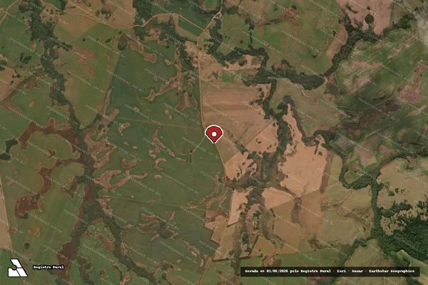 Imagem de satélite de Infração da Flora em Esmeralda - RS (marcador da localização)