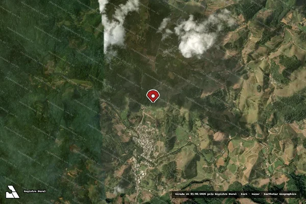 Imagem de satélite de Infração Ambiental em Ibitirama - ES (marcador da localização)