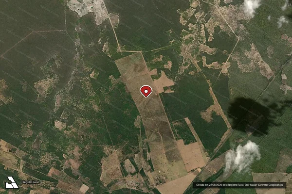 Imagem de satélite de Infração da Flora em Morro do Chapéu - BA (marcador da localização)