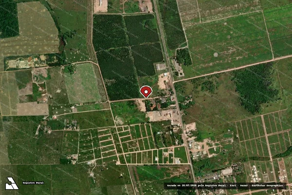 Imagem de satélite de Infração Ambiental em Tailândia - PA (marcador da localização)