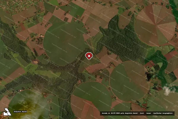 Imagem de satélite de Infração da Flora em Ponta Porã - MS (marcador da localização)