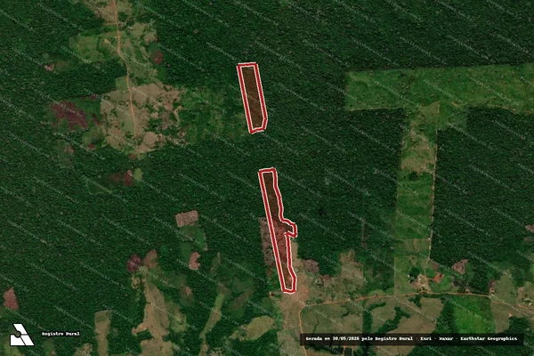 Imagem de satélite de Infração Ambiental em Cruzeiro do Sul - AC