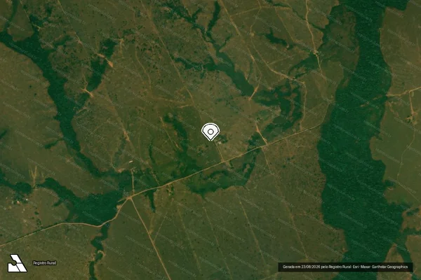 Imagem de satélite de Desmatamento em Porto Velho - RO (marcador da localização)
