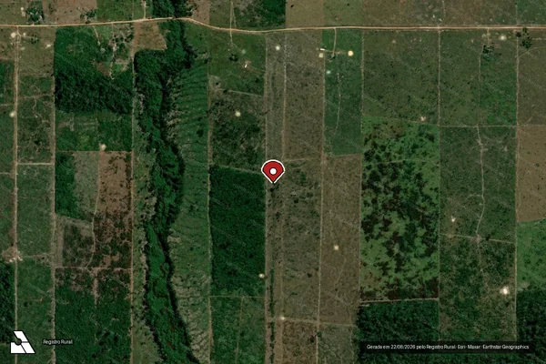 Imagem de satélite de Infração Ambiental em Candeias do Jamari - RO (marcador da localização)