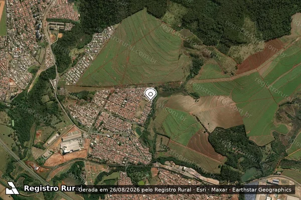 Imagem de satélite de Infração da Fauna em Santa Gertrudes - SP (marcador da localização)