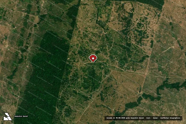 Imagem de satélite de Infração da Flora em Bannach - PA (marcador da localização)