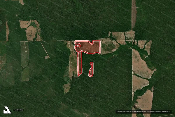 Imagem de satélite — Embargo IBAMA — Infração da Flora — Pimenta Bueno/RO
